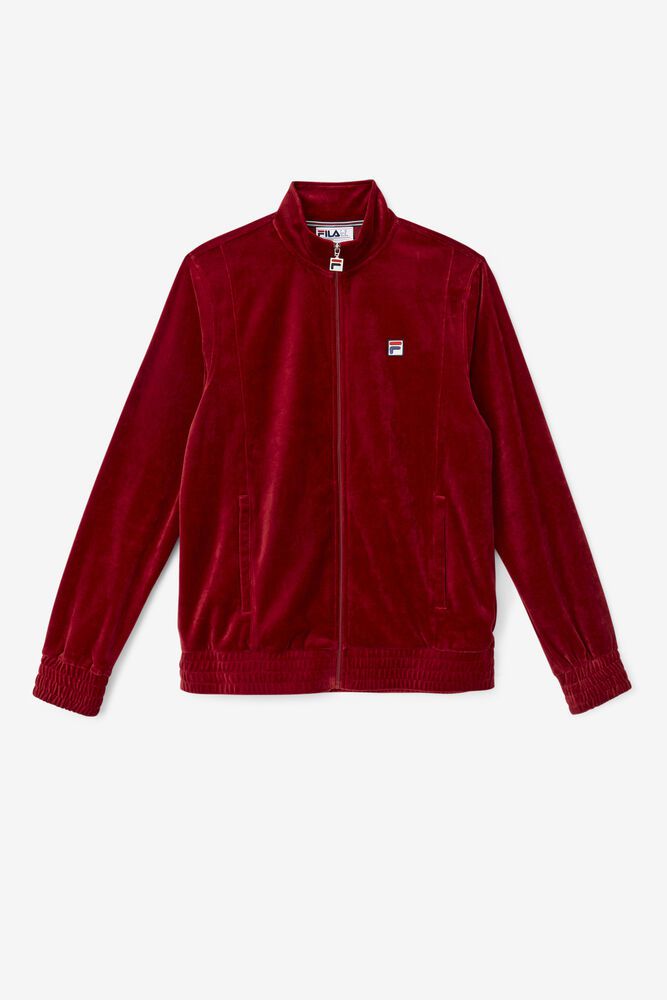 Fila Jacket Mens Red O-fit Velour - Ireland 20719-MHQE